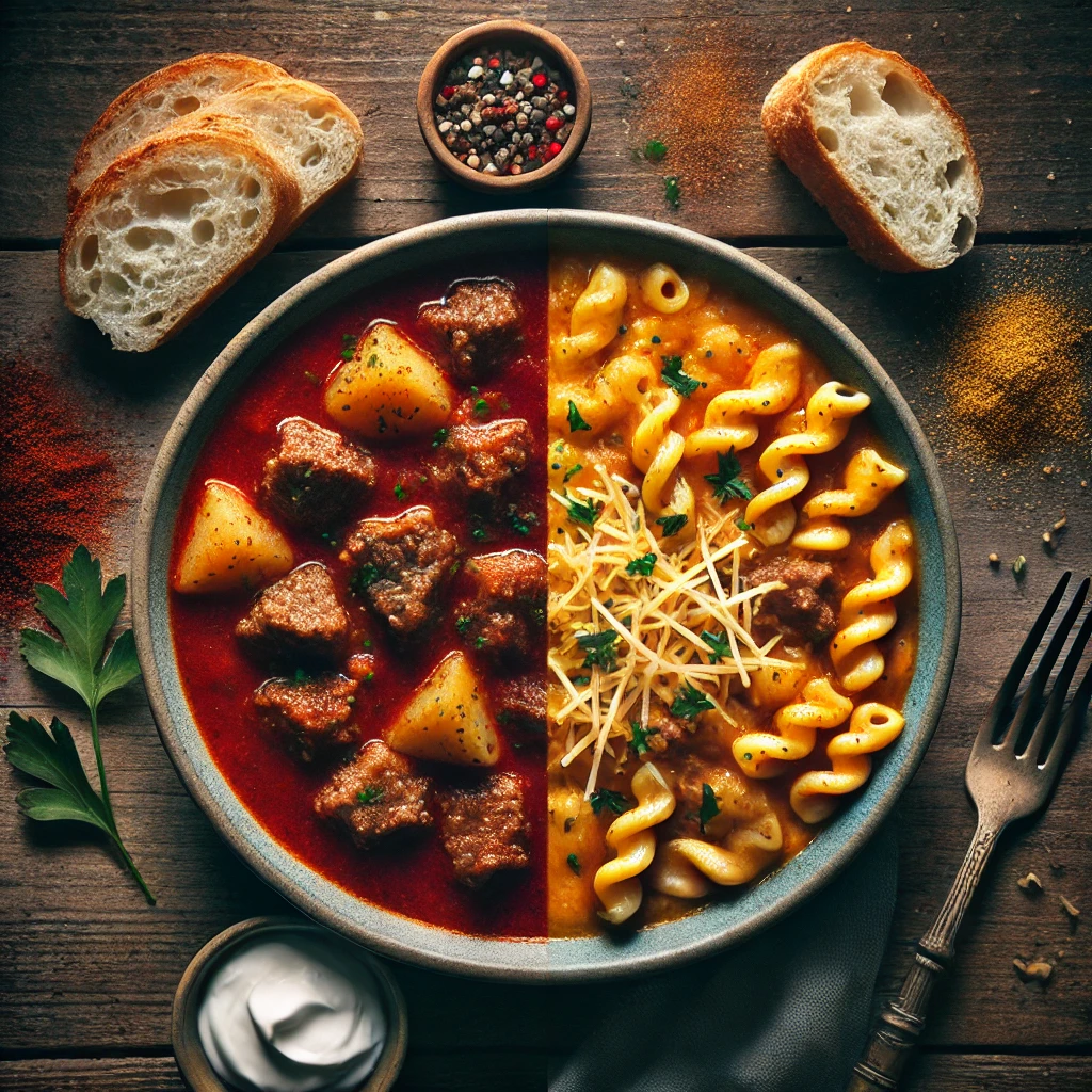 Hungarian and American goulash