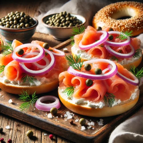 smoked Salmon on Bagels